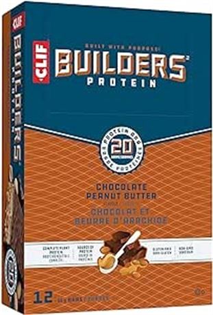 12/68g CLIF BUILDERS PROTEIN BARS Builder’s Protein Bar, Chocolate Peanut Butter