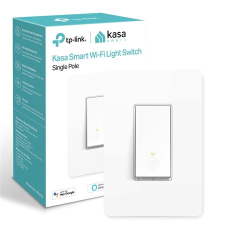 Kasa Smart Light Switch HS200, Single Pole, Needs Neutral Wire, 2.4GHz Wi-Fi