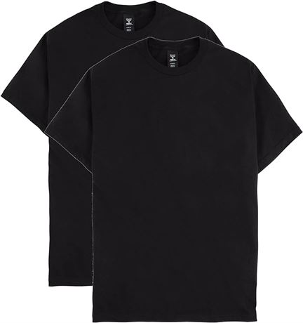 XL Tall -  Hanes Size Men's Beefy Short Sleeve Tee Value Pack (2-Pack), Black