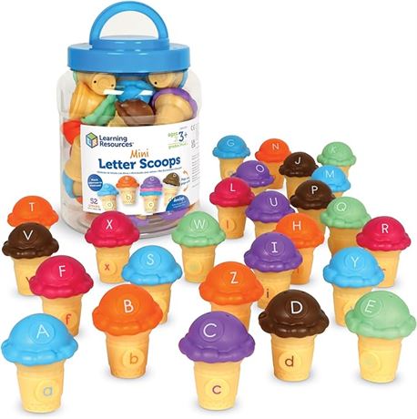 Learning Resources Mini Letter Scoops, 52 Pieces
