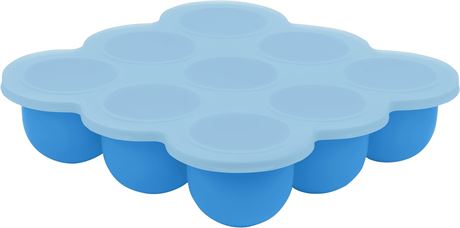 Kushies SILITRAY Silicone Baby Food Storage Container Freezer Tray, Blue Azure
