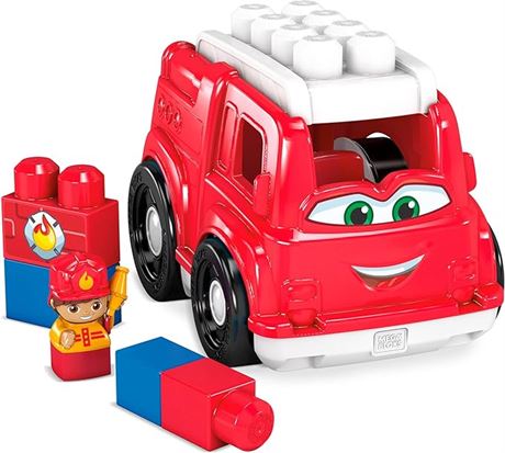 MEGA BLOKS Fisher-Price Toddler Building Blocks, Freddy Fire Truck with 6 Pieces
