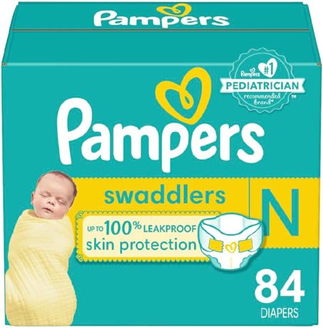 84 Count Pampers Swaddlers Newborn Diaper Size N