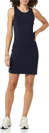 MED - Essentials Womens Jersey Slim-fit Tank Mini Dress, Navy