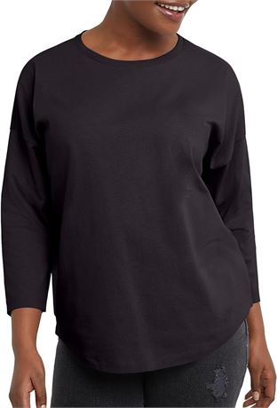 XL - Hanes Womens Essentials Three-Quarter Sleeve Tee, Cotton T-Shirt for Women
