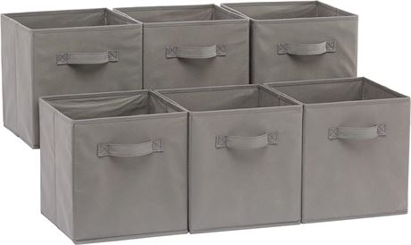 6-Pack, Gray: Amazon Basics Foldable Storage Bins Cubes Organizer