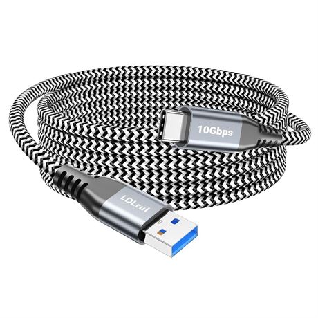 LDLrui 10FT USB C Cable 10Gbps Data Transfer, Extra Long Nylon Braided