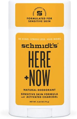 Schmidt's Natural Deodorant for 24 Hour Odour Protection and Freshness, Here+Now