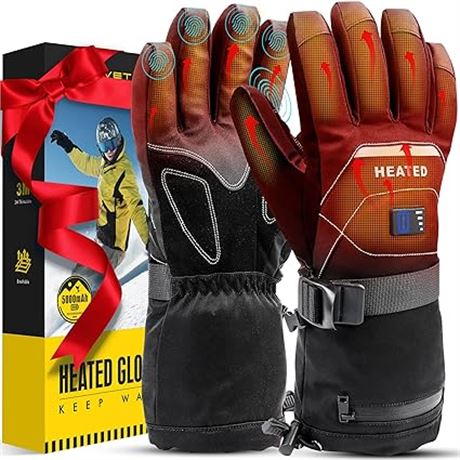 Men's Women's Electric Heated Gloves, Heated Winter Gloves with 7.4V 5000mAh
