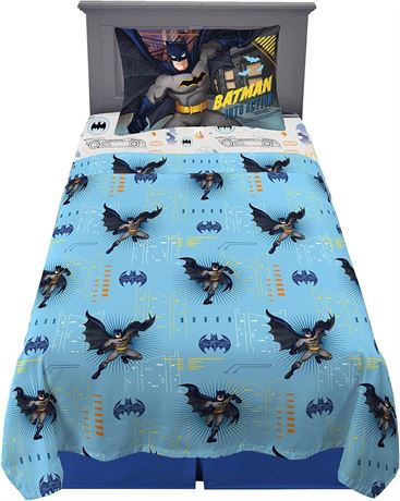 Twin Franco Kids Bedding Soft Microfiber Sheet Set, Batman