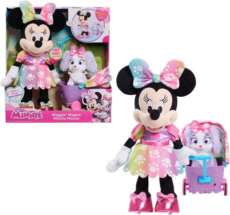 Disney Junior Minnie Mouse Waggin’ Wagon Lights and Sounds Feature Plush