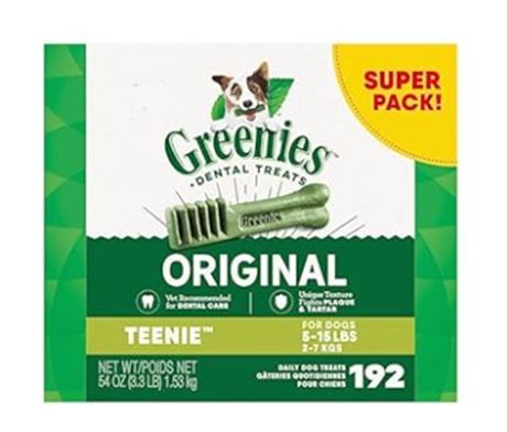 GREENIES Original TEENIE Natural Dental Care Dog Treats (192 Treats)