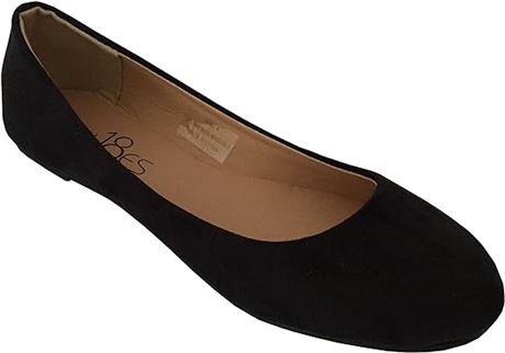 US 6.5 Shoes 18 Womens Ballerina Ballet Flat Shoes Solids & Leopards, Black