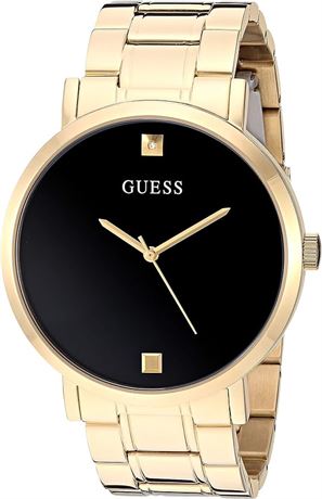 Guess Men's Analog Quartz Watch with Stainless Steel Strap, Gold, 21.8