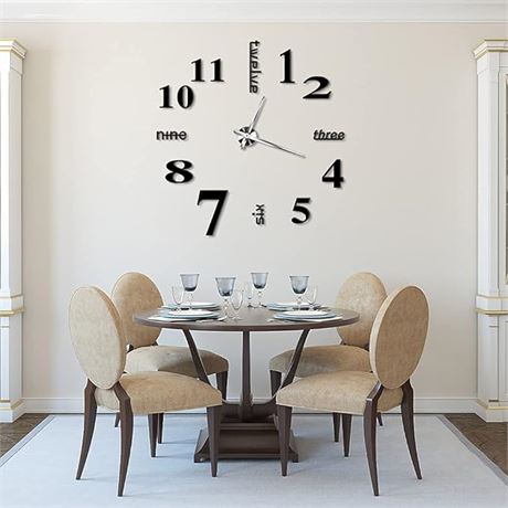3D Modern Wall Clock, Creative Decorative Wall Clock for Living Room