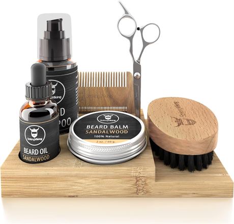 Striking Viking Beard Grooming Kit with Caddy, Beard Care Oil and Balm
