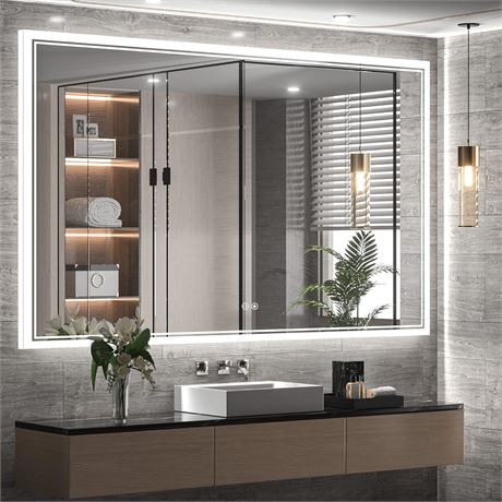 48 x 30 In TokeShimi LED Bathroom Mirror Lighted Vanity Mirror, Large Backlit