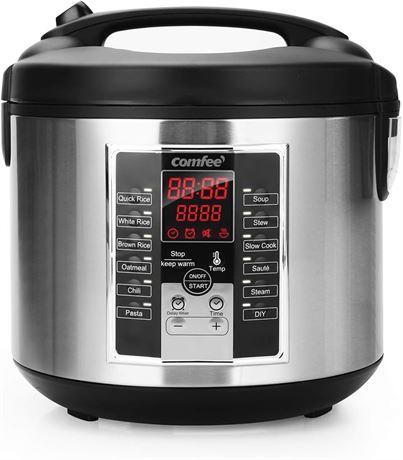COMFEE' Rice Cooker, Multi Cooker, Stewpot, Saute All in One, 10 Cup Uncooked
