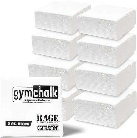 Rage Fitness Gym Chalk, Magnesium Carbonate Athletic Chalk for Excellent Grip