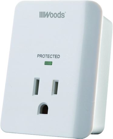 Woods 41008 Surge Protector One 3-Prong Power Outlet LED Indicator Light