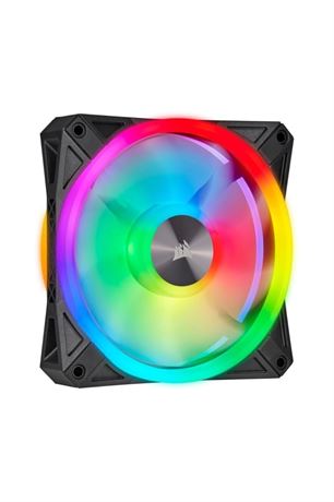 CORSAIR QL Series, QL120 RGB, 120mm RGB LED Fan, Single Pack,140mm , Black
