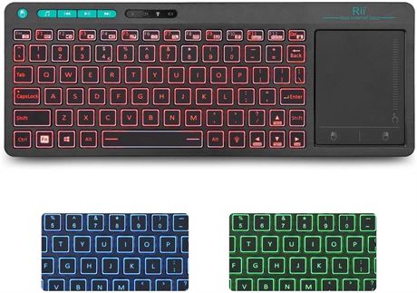 Rii K18 3-LED Color 2.4GHz Wireless Keyboard Build-in Large Size Touchpad Mouse