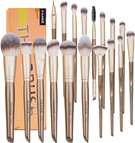 MAANGE Makeup Brushes 18Pcs Makeup Brush Set Premium Synthetic Foundation Face