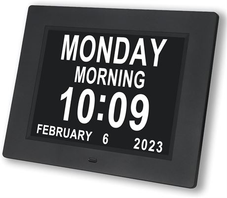 SSINI Alzheimers Clock Dementia Clock -Clock with Date and Time for Elderly