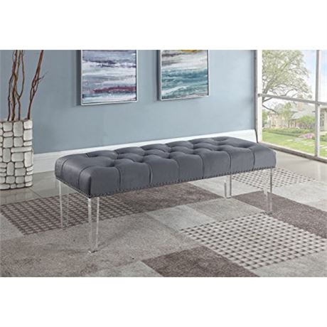 Best Master Furniture YF07 Accent Bench, Grey