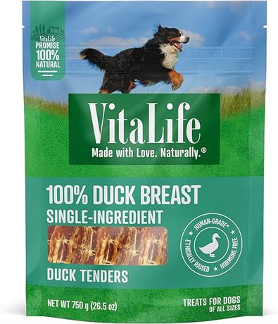 VitaLife 750 g Duck Tenders, All Natural Dog Treats
