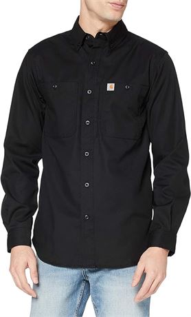 LRG - Carhartt Men's Rugged Professional Long Sleeve Work Shirt, Black