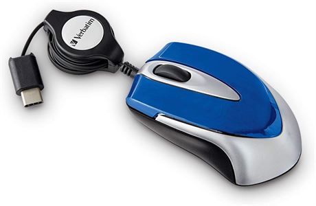 Verbatim USB-C Mini Optical Travel Mouse – Blue
