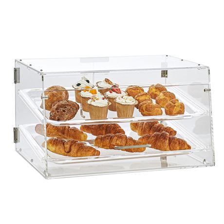 VEVOR Pastry Display Case, 2-Tier Commercial Countertop Bakery Display Case