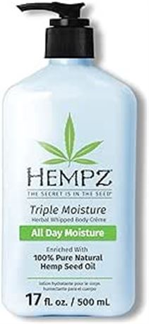 17oz Hempz Natural Triple Moisture Herbal Whipped Body Creme with 100% Pure Hemp