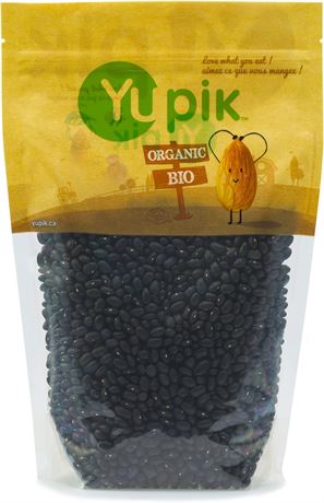 Yupik Organic Black Turtle Beans, Non-GMO, Vegan, Gluten-Free, 1Kg