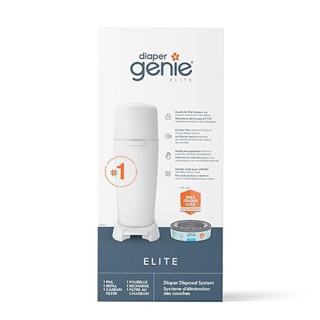 Diaper Genie Elite Diaper Pail (White) – Hands free operation