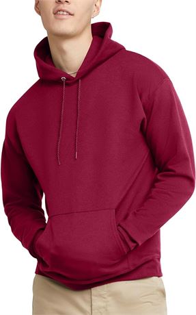 4XL - Hanes Men's Pullover EcoSmart Hooded Sweatshirt, cardinal