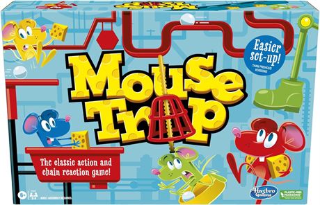 Mouse Trap Board Game for Kids Ages 6 and Up, Classic Kids Game for 2-4 Players