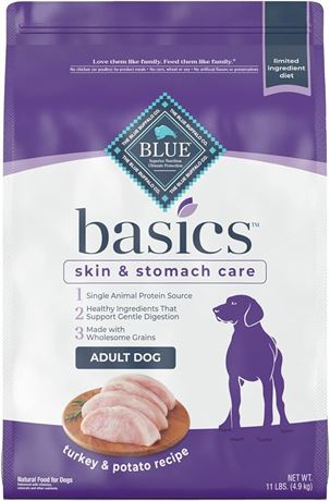 Blue Buffalo Basics Limited Ingredient Diet, Natural Adult Dry Dog Food, Turkey