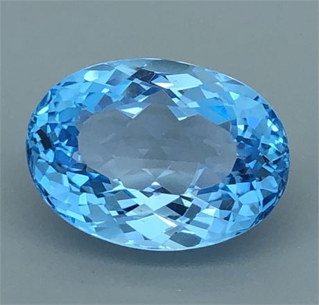 30.73 ct Natural Fancy Swiss Blue Topaz Gemstone ($6,915 Appraisal)