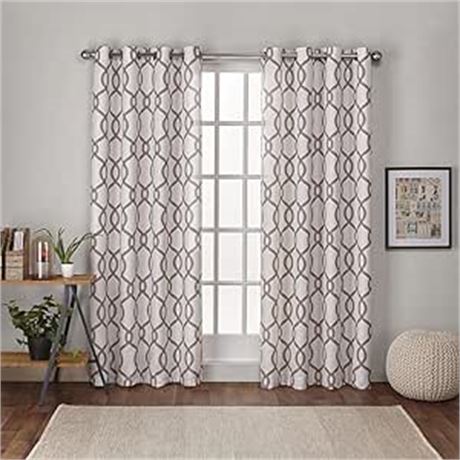 54Wx84L Exclusive Home Kochi Linen Blend Grommet Top Curtain Panel Pair
