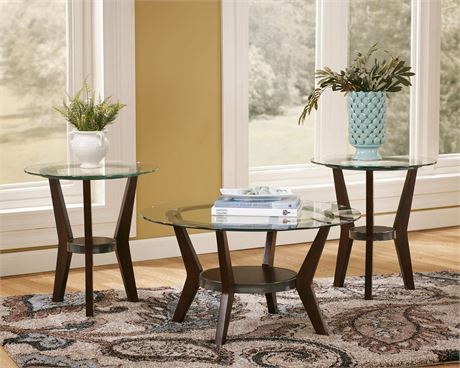 Signature Design by Ashley Fantell Dark Brown Occasional Table Set Set of 3