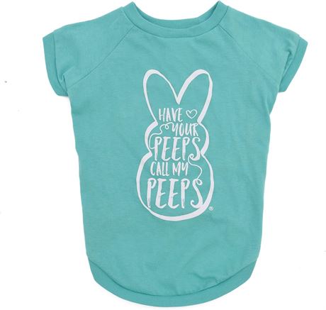 MED - Peeps for Pets Call My Dog T Shirt - Teal Blue Dog T Shirt for Dogs Soft