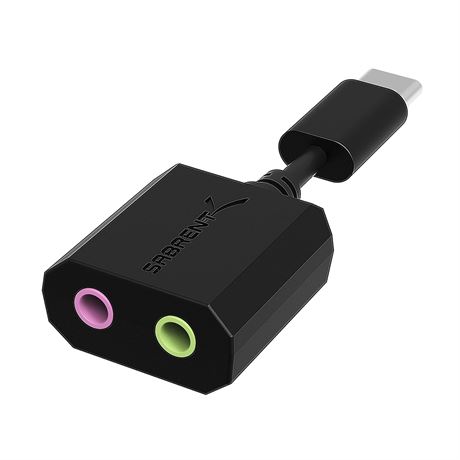 SABRENT USB Type-C External Stereo Sound Adapter- (AU-MMSC)