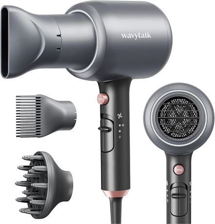 Wavytalk Hair Blow Dryer with Diffuser and Concentrator, Ionic Hair Dryer