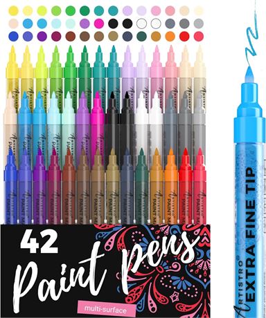 38 Pack Acrylic Paint Markers, Extra Fine Tip (0.7mm)