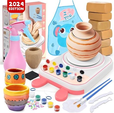 Pottery Wheel for Kids-Clay Sculpting Tools & Painting Kit,Easter Gift Girls Toy