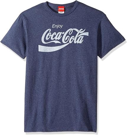 LRG - Coca-Cola Men's Eighties Coke Short Sleeve T-Shirt, Navy Heather