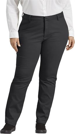 US 20 Dickies Womens Perfect Shape Bootcut Twill Pant, Rinsed Black