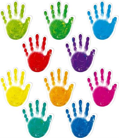 60 PCS Colorful Handprint,5” x 4”